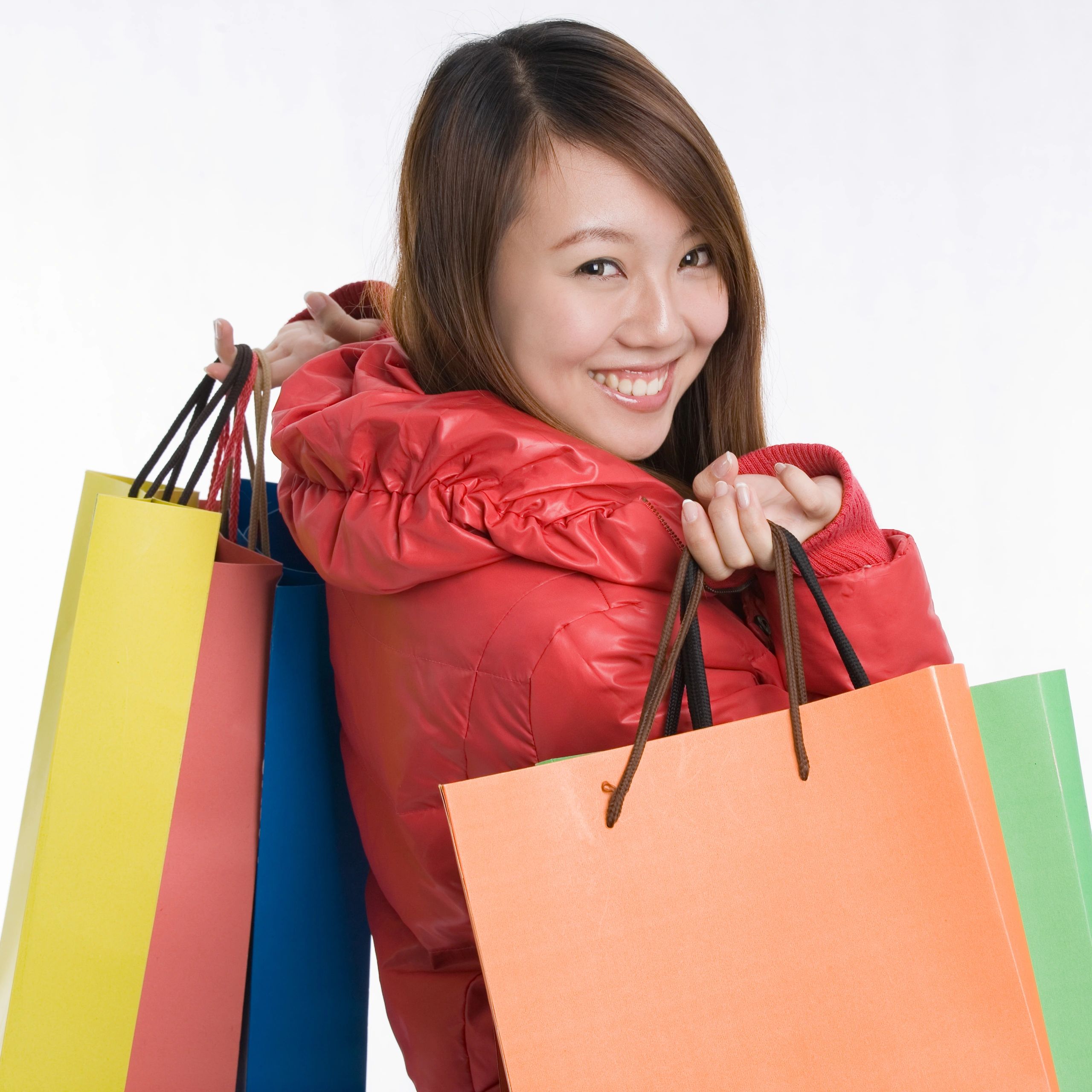 Happy shopper portrait